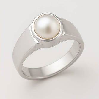 Vintage 925 Sterling Silver Pearl Men’s Ring