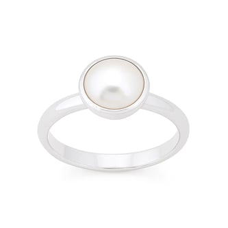 Vintage 925 Sterling Silver Pearl Women’s Ring