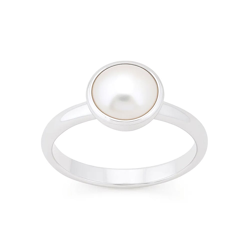 Vintage 925 Sterling Silver Pearl Women’s Ring