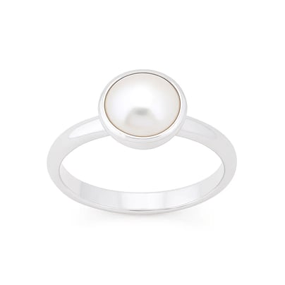 Vintage 925 Sterling Silver Pearl Women’s Ring