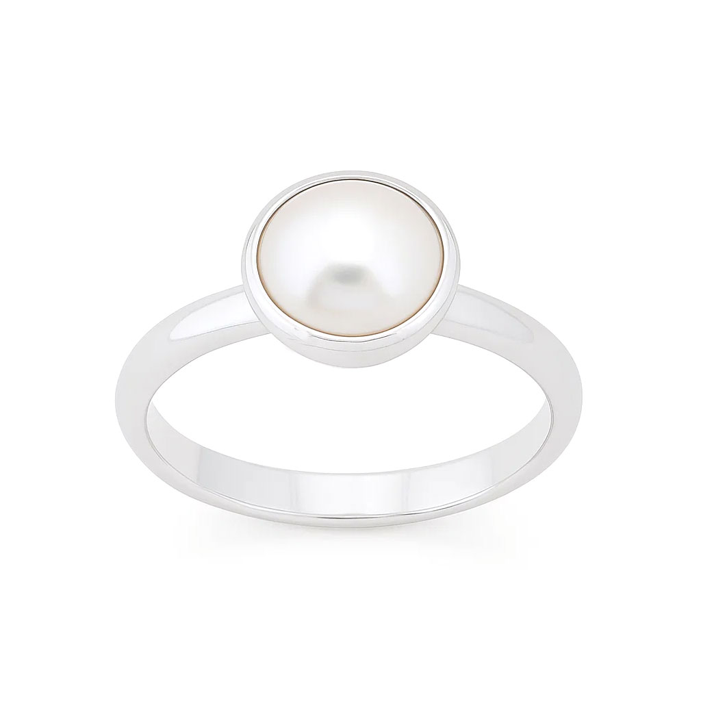Vintage 925 Sterling Silver Pearl Women’s Ring