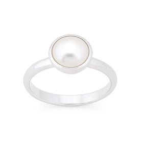 Vintage 925 Sterling Silver Pearl Women’s Ring