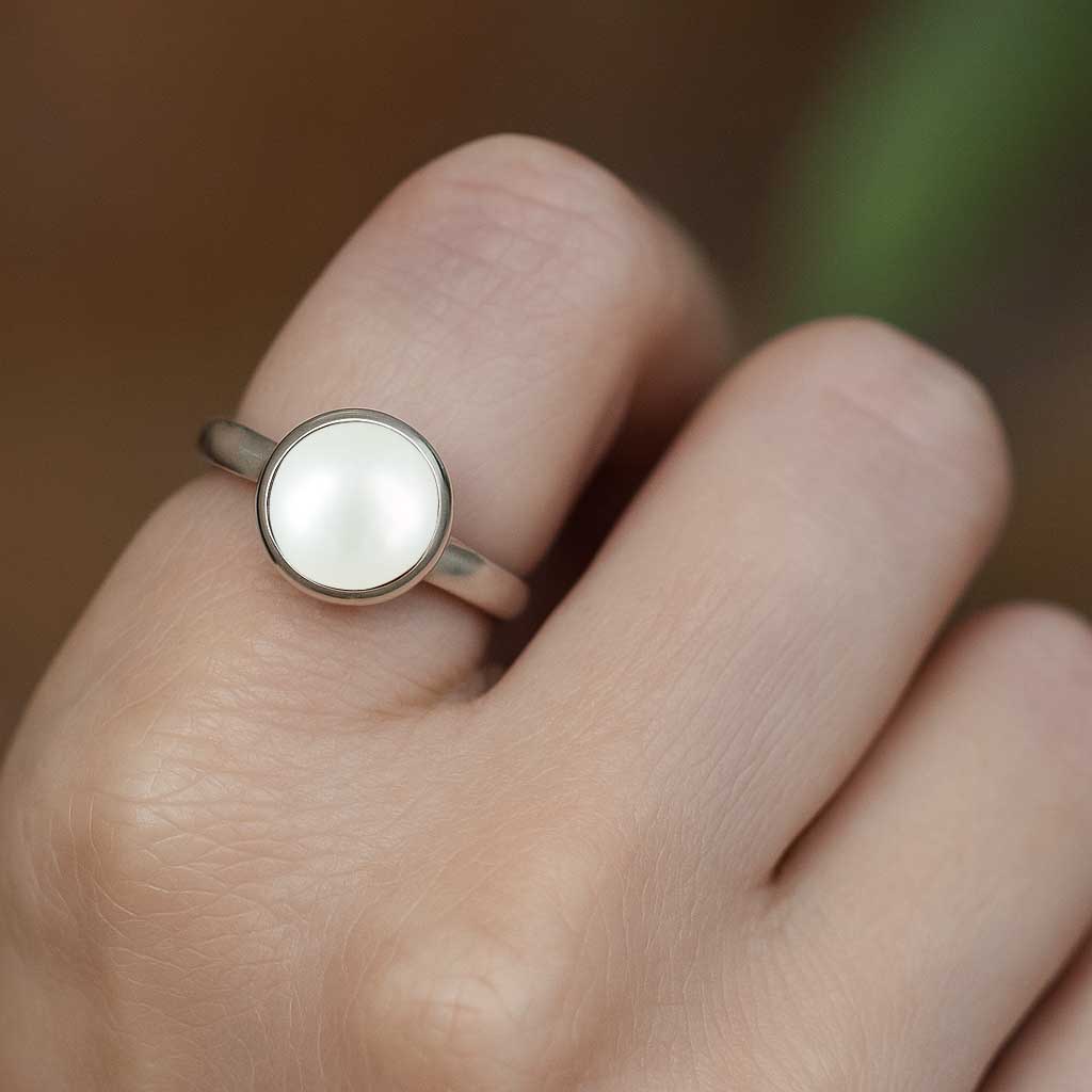 Vintage 925 Sterling Silver Pearl Women’s Ring