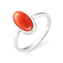 Vintage 925 Sterling Silver Red Coral Stone Women’s Ring