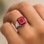 Vintage 925 Sterling Silver Ruby Men’s Ring