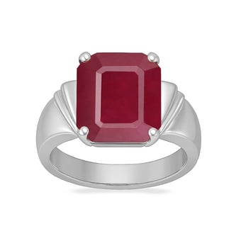 Vintage 925 Sterling Silver Ruby Men’s Ring