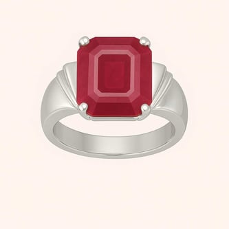Vintage 925 Sterling Silver Ruby Men’s Ring
