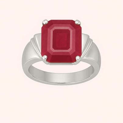 Vintage 925 Sterling Silver Ruby Men’s Ring