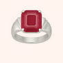 Vintage 925 Sterling Silver Ruby Men’s Ring