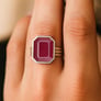 Vintage 925 Sterling Silver Ruby Women’s Ring