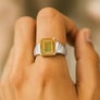 Vintage 925 Sterling Silver Yellow Sapphire Men’s Ring