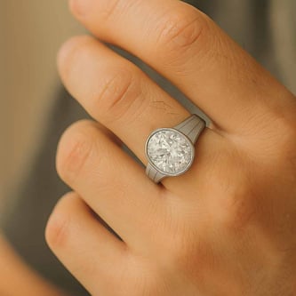 Vintage 925 Sterling Silver Zircon Men’s Ring