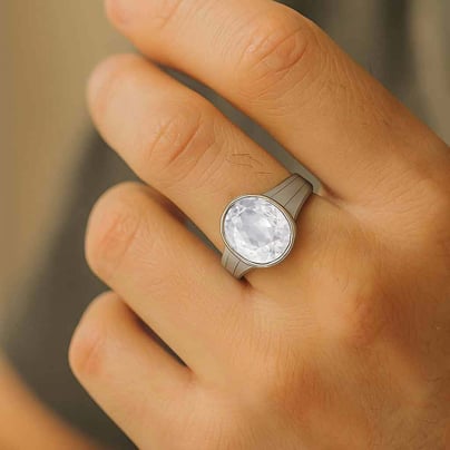 Vintage 925 Sterling Silver Zircon Men’s Ring