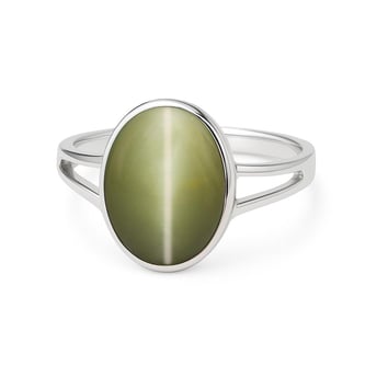 Vintage Sterling Silver Cat's Eye Men’s Ring