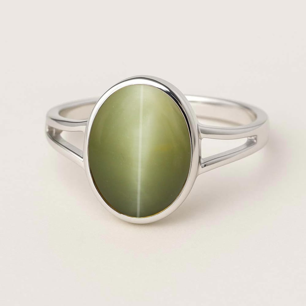 Vintage Sterling Silver Cat's Eye Men’s Ring