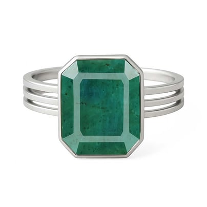 Vintage Sterling Silver Emerald Men’s Ring