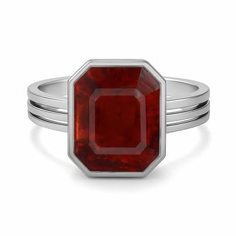 Vintage Sterling Silver Hessonite Garnet Men’s Ring