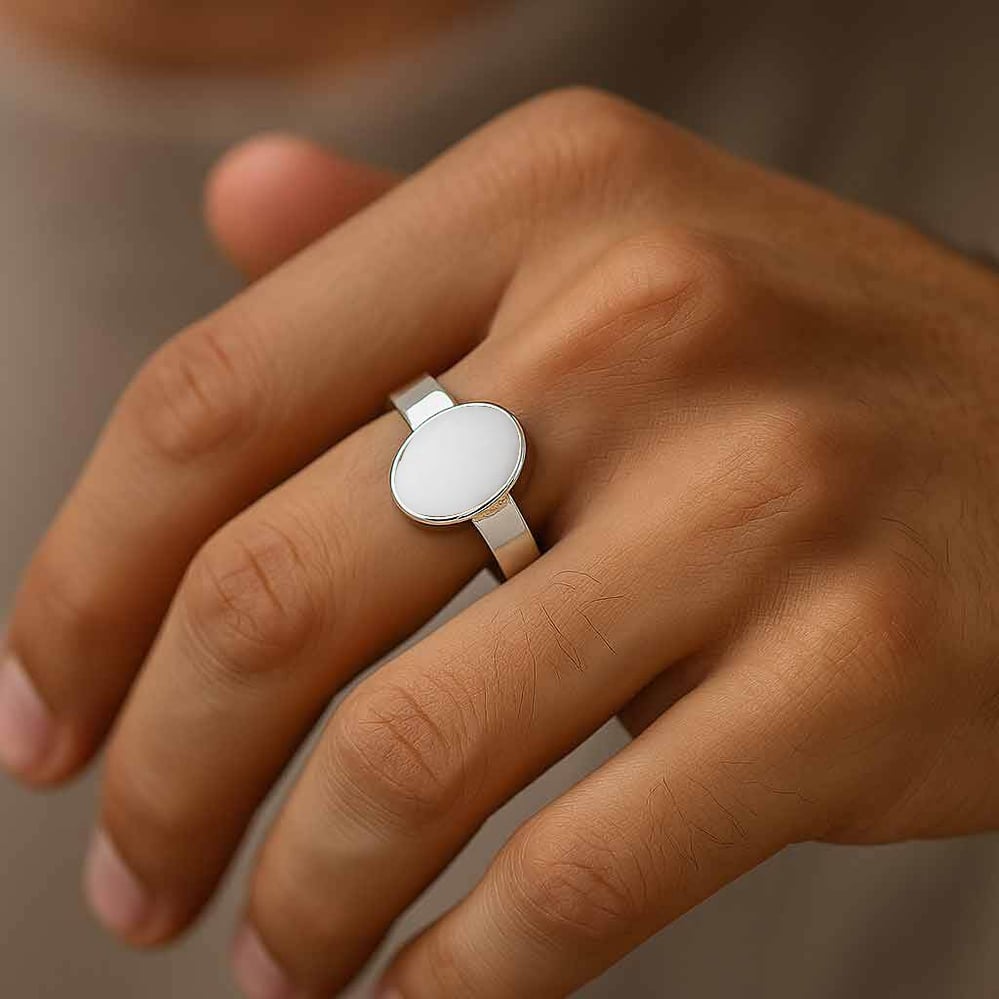 Vintage Sterling Silver Opal Men’s Ring