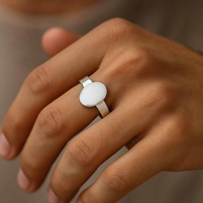 Vintage Sterling Silver Opal Men’s Ring