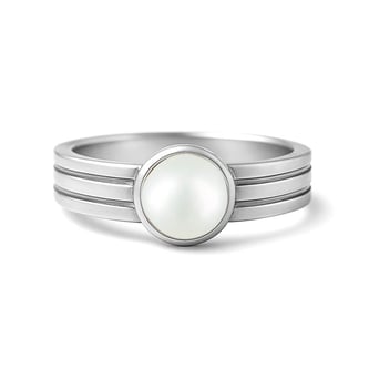 Vintage Sterling Silver Pearl Men’s Ring