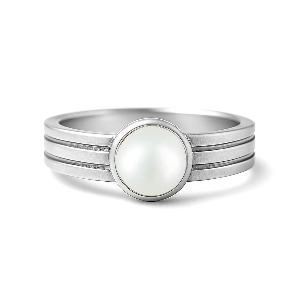 Vintage Sterling Silver Pearl Men’s Ring