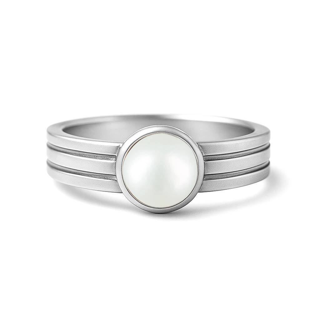 Vintage Sterling Silver Pearl Men’s Ring