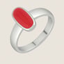 Vintage Sterling Silver Red Coral Men’s Ring