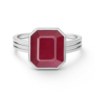 Vintage Sterling Silver Ruby Men’s Ring