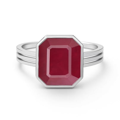Vintage Sterling Silver Ruby Men’s Ring
