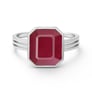 Vintage Sterling Silver Ruby Men’s Ring