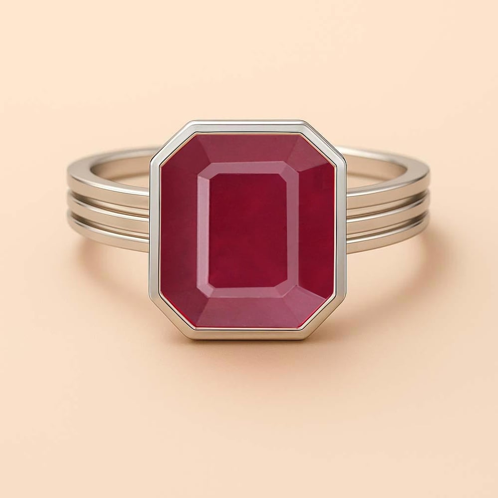 Vintage Sterling Silver Ruby Men’s Ring