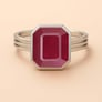 Vintage Sterling Silver Ruby Men’s Ring