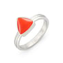 Vintage Sterling Silver Triangle Red Coral Men’s Ring