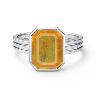 Vintage Sterling Silver Yellow Sapphire Men’s Ring