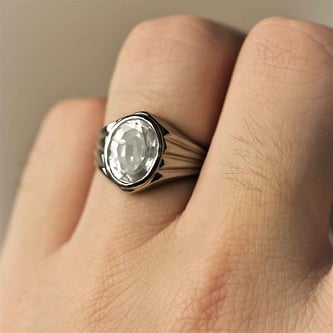 Vintage Sterling Silver Zircon Men’s Ring