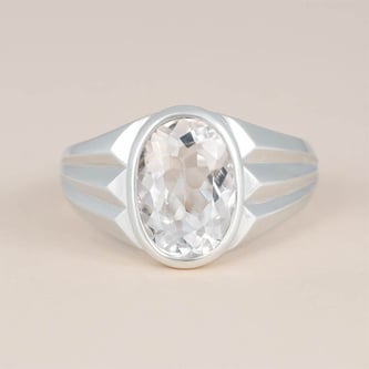 Vintage Sterling Silver Zircon Men’s Ring