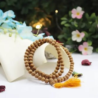 White Sandalwood (Safed Chandan) 108 Beads Jap Mala