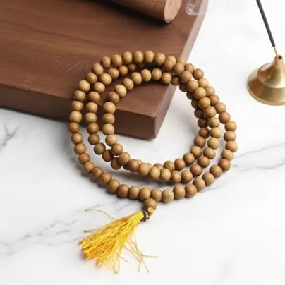 White Sandalwood (Safed Chandan) 108 Beads Jap Mala